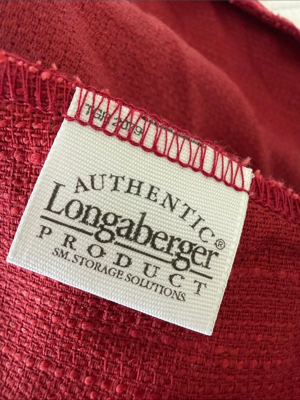 Longaberger small storage solutions paprika over the edge button liner.